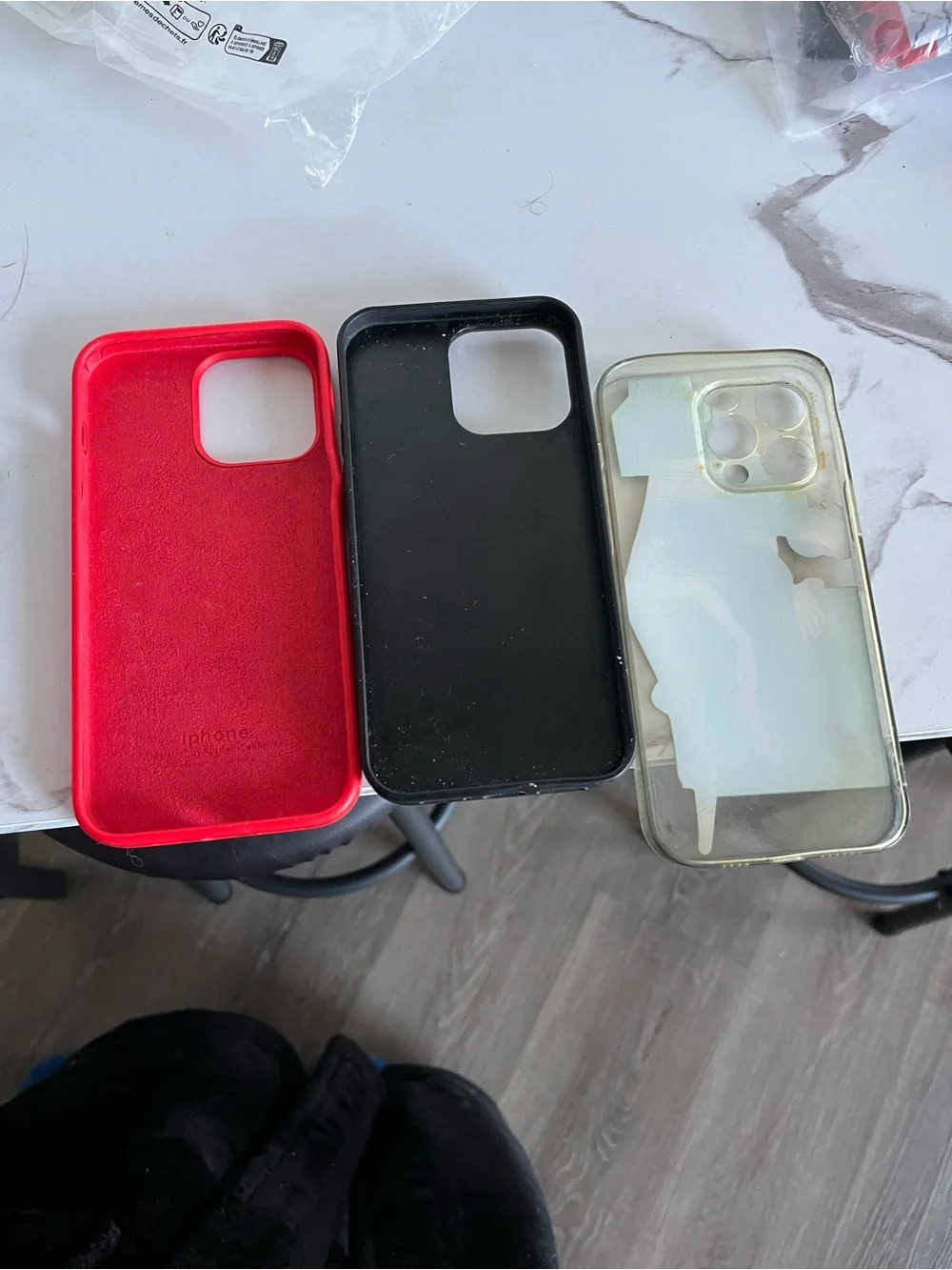 Apple Red, Black and Clear Graphic iPhone Case Trio
